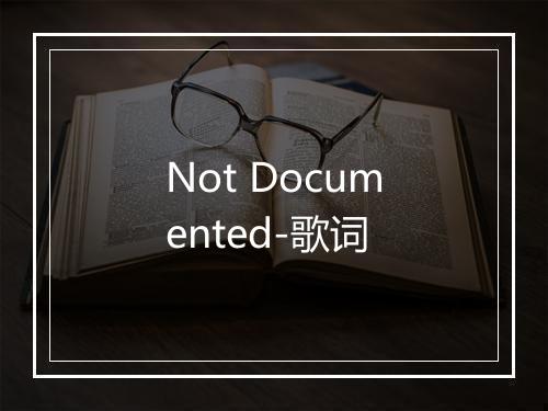 Not Documented-歌词