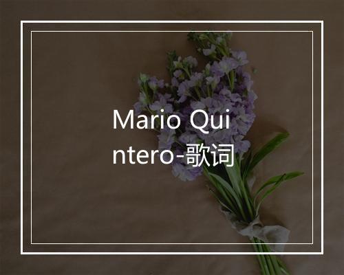 Mario Quintero-歌词