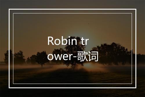 Robin trower-歌词