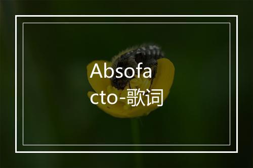 Absofacto-歌词