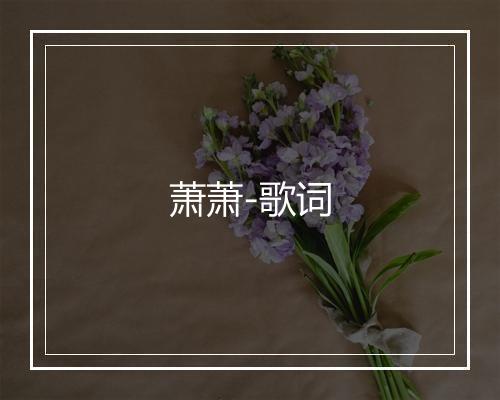 萧萧-歌词