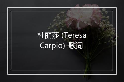 杜丽莎 (Teresa Carpio)-歌词