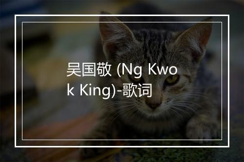 吴国敬 (Ng Kwok King)-歌词