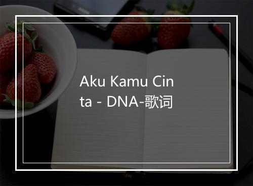 Aku Kamu Cinta - DNA-歌词