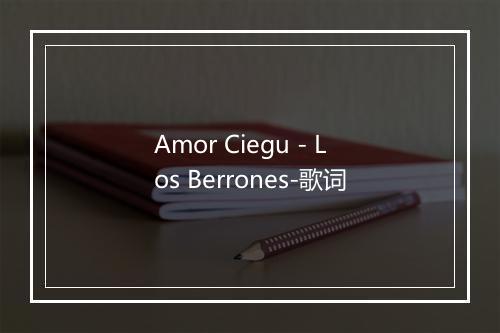 Amor Ciegu - Los Berrones-歌词