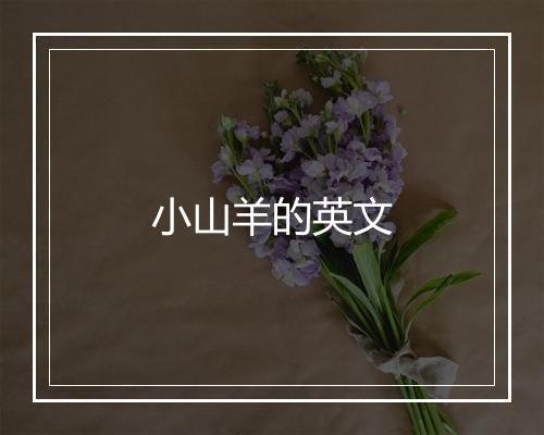 小山羊的英文