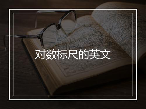 对数标尺的英文