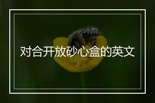 对合开放砂心盒的英文