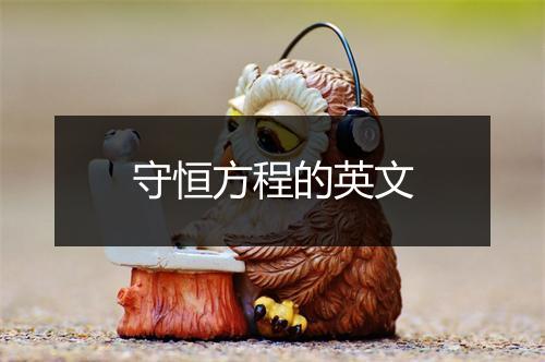 守恒方程的英文