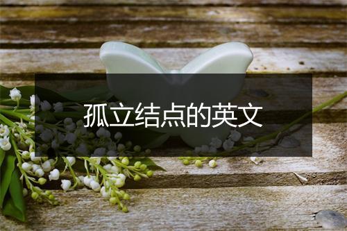 孤立结点的英文