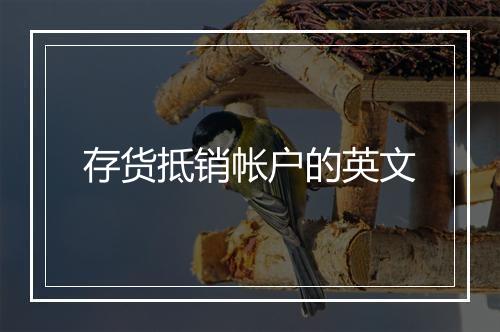 存货抵销帐户的英文