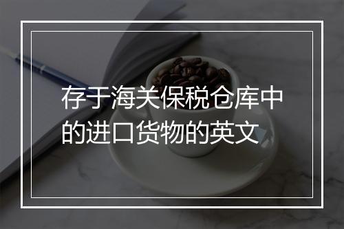 存于海关保税仓库中的进口货物的英文