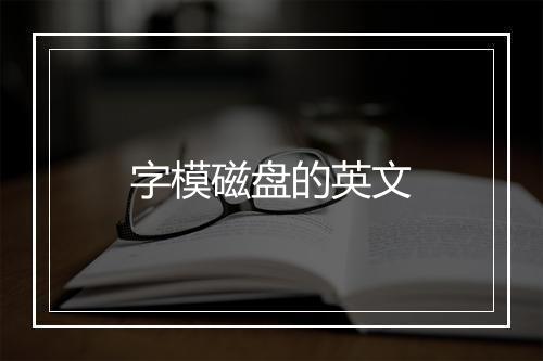 字模磁盘的英文