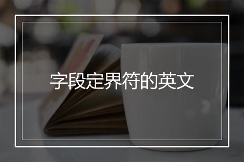 字段定界符的英文