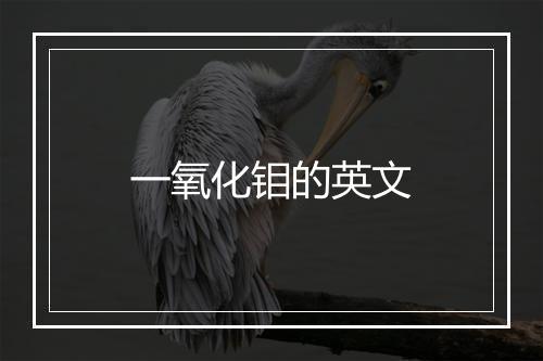 一氧化钼的英文