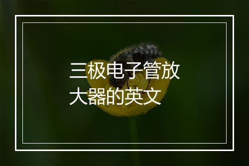 三极电子管放大器的英文