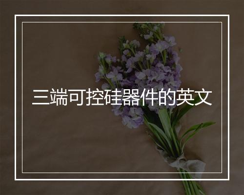 三端可控硅器件的英文