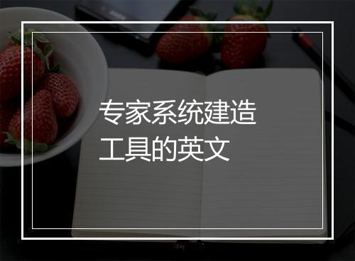 专家系统建造工具的英文