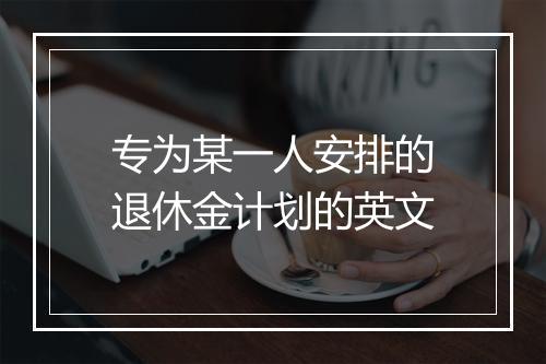 专为某一人安排的退休金计划的英文