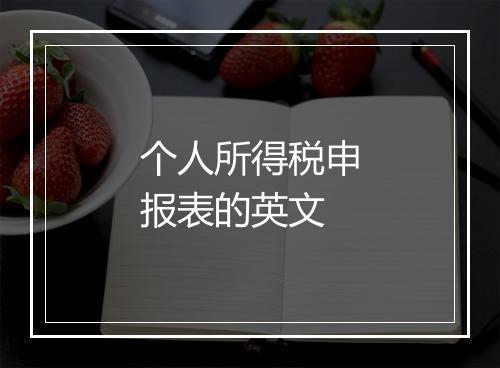 个人所得税申报表的英文