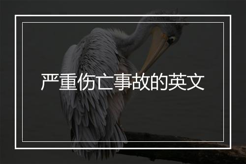 严重伤亡事故的英文