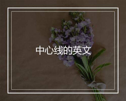 中心线的英文