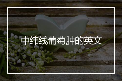 中纬线葡萄肿的英文