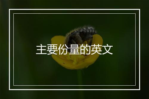 主要份量的英文