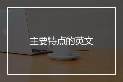 主要特点的英文