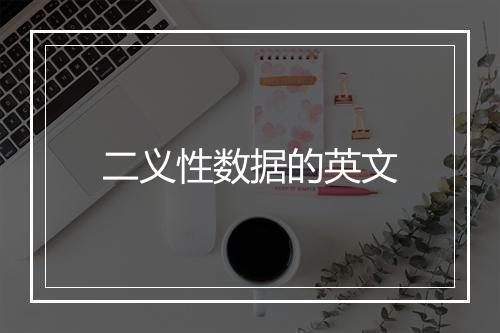 二义性数据的英文