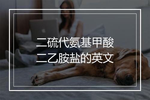 二硫代氨基甲酸二乙胺盐的英文