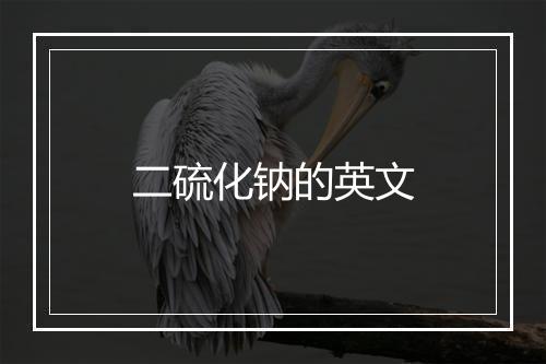 二硫化钠的英文