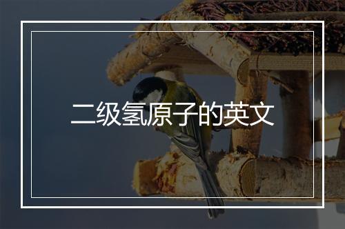 二级氢原子的英文