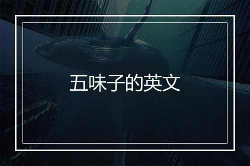 五味子的英文