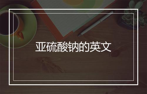 亚硫酸钠的英文