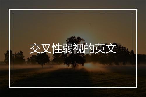 交叉性弱视的英文