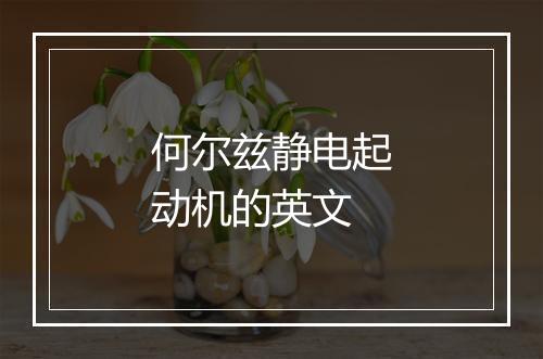 何尔兹静电起动机的英文