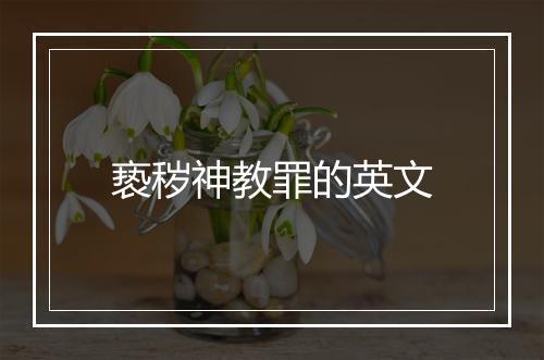 亵秽神教罪的英文