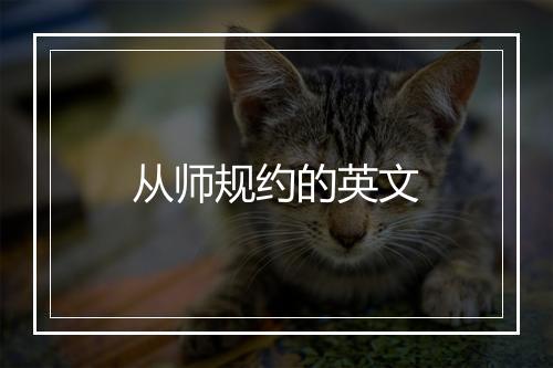 从师规约的英文