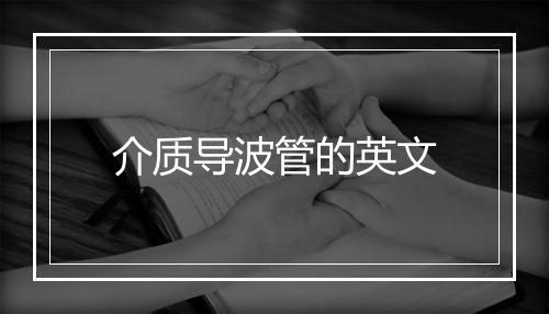 介质导波管的英文