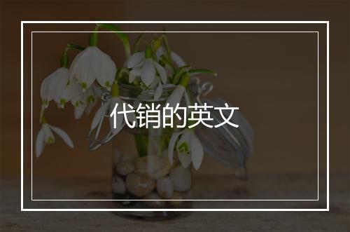 代销的英文