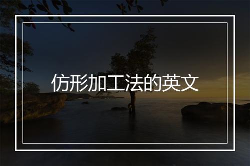 仿形加工法的英文