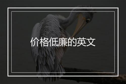 价格低廉的英文