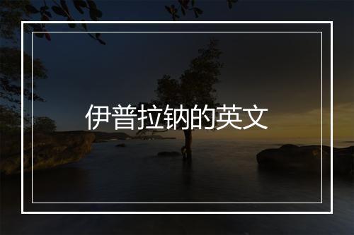 伊普拉钠的英文