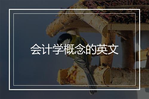 会计学概念的英文