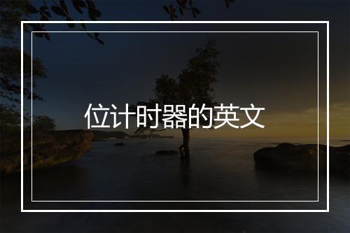 位计时器的英文