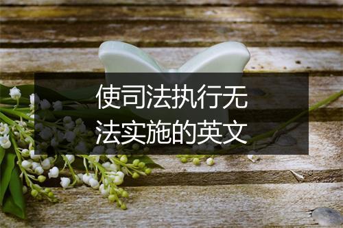 使司法执行无法实施的英文