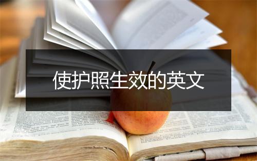 使护照生效的英文