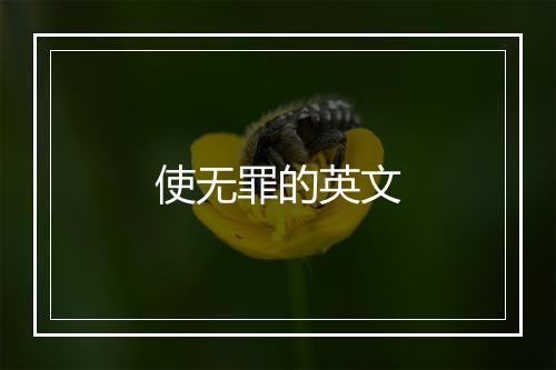 使无罪的英文