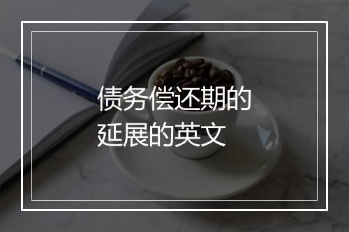 债务偿还期的延展的英文